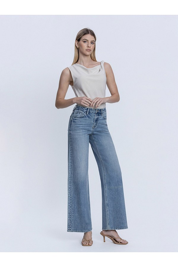 HIGH RISE HOTFIX STONE EMBELLISHED ...